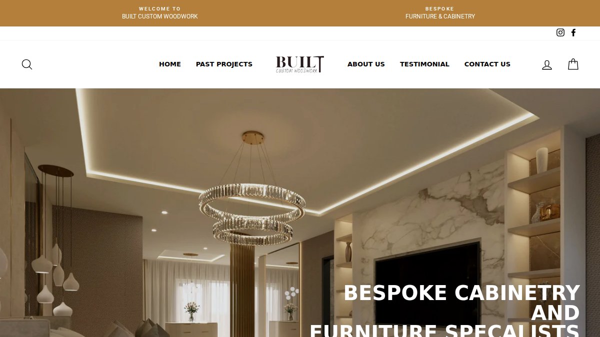 Screenshot of builtcustomwoodwork.com interface