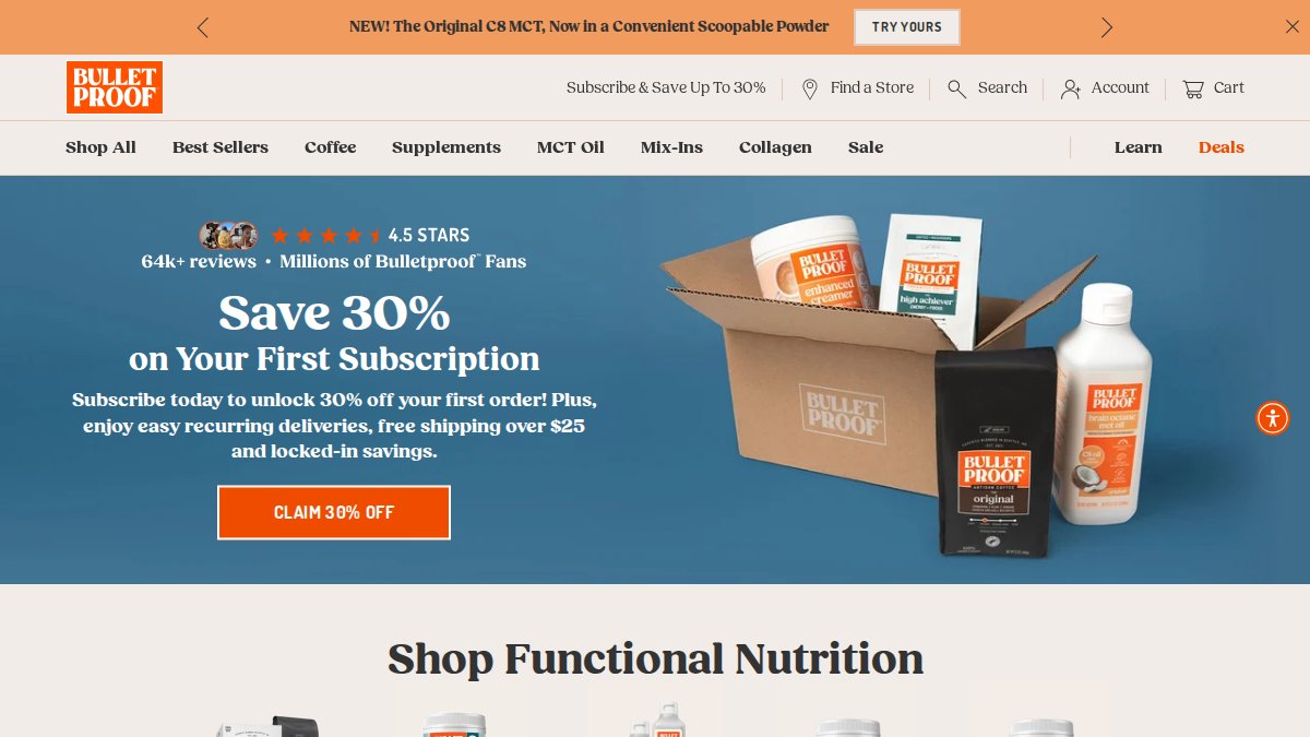 Screenshot of bulletproof.com interface