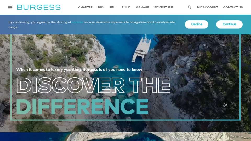Screenshot of burgessyachts.com interface