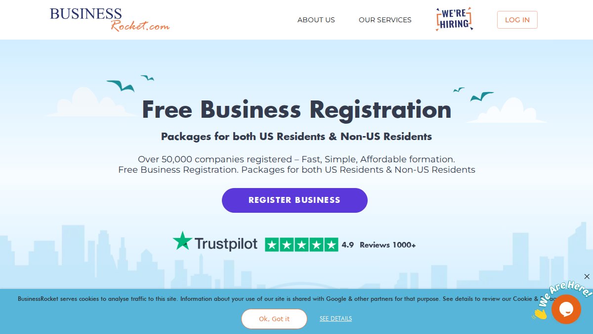 Screenshot of businessrocket.com interface