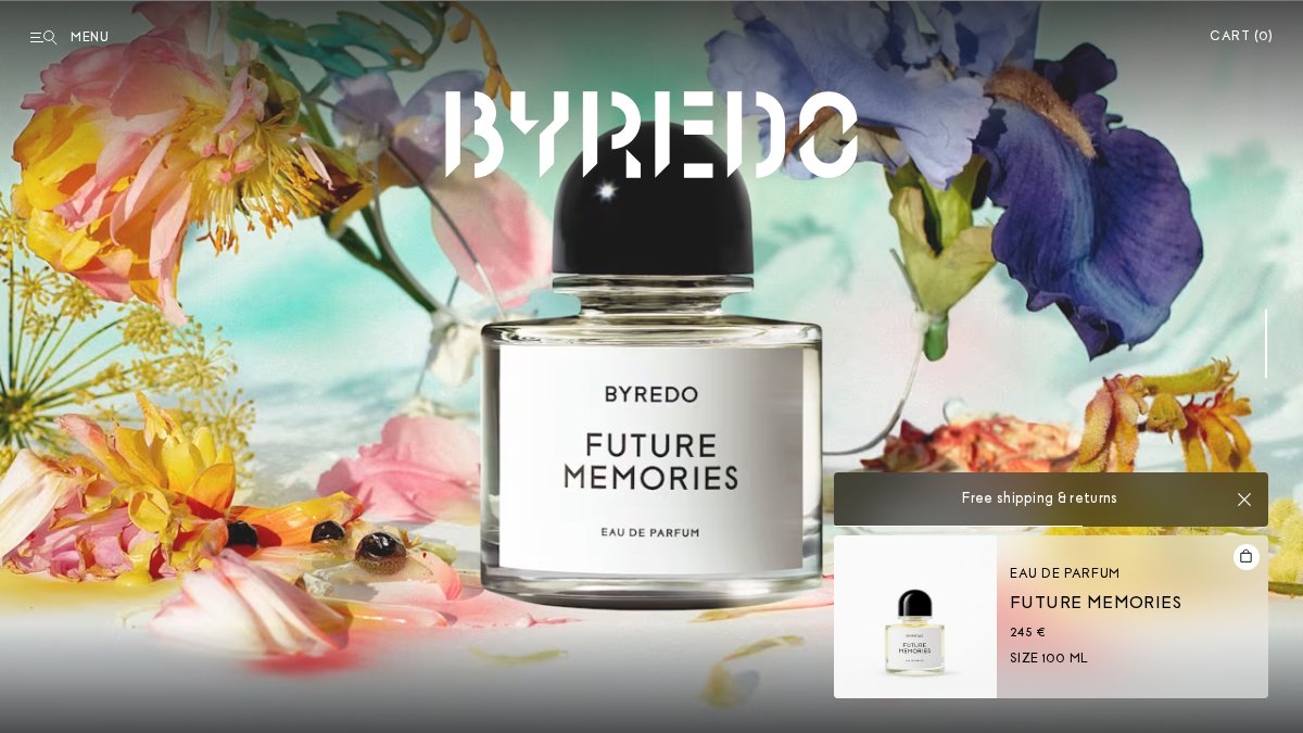 Screenshot of byredo.com interface