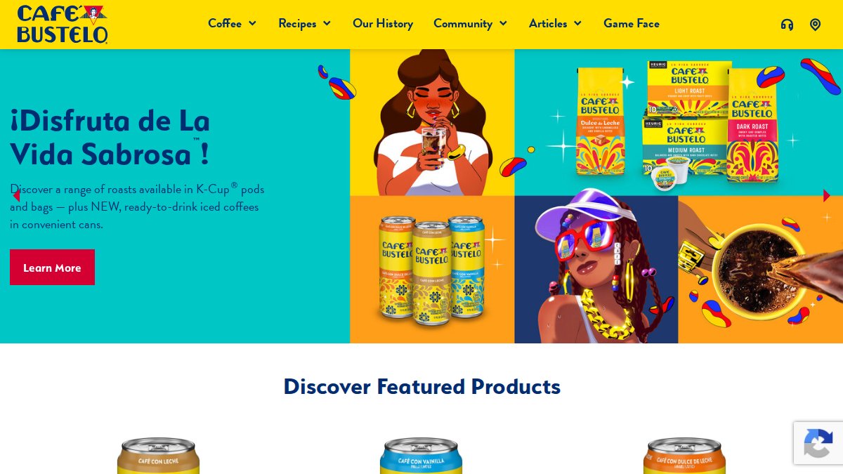 Screenshot of cafebustelo.com interface
