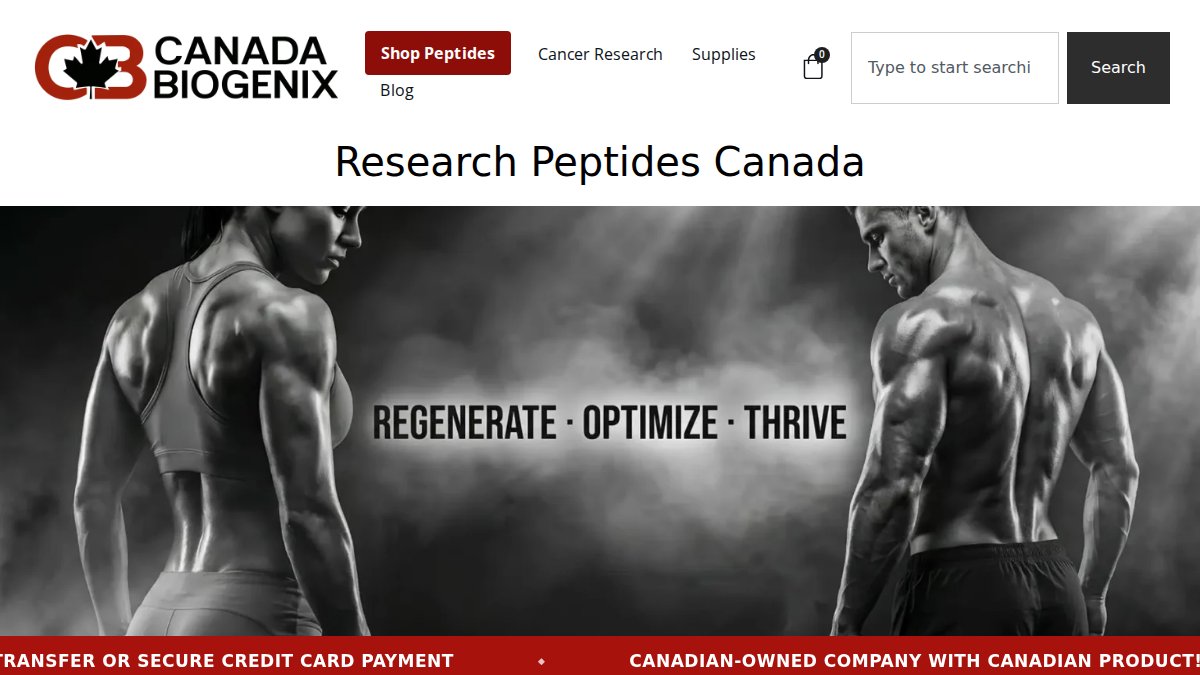 Screenshot of canadabiogenix.com interface