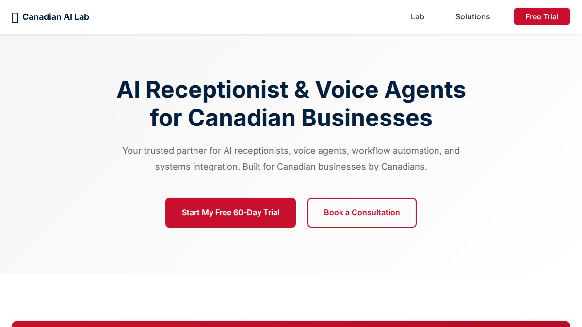 Screenshot of canadianailab.com interface