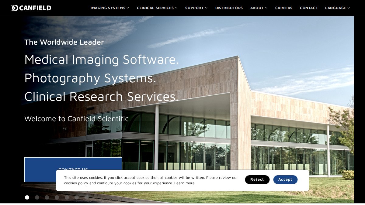 Screenshot of canfieldsci.com interface
