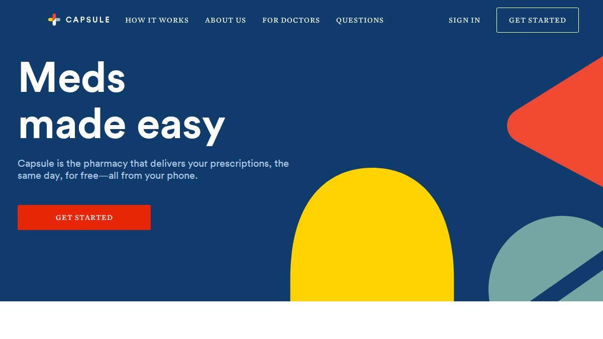 Screenshot of capsule.com interface