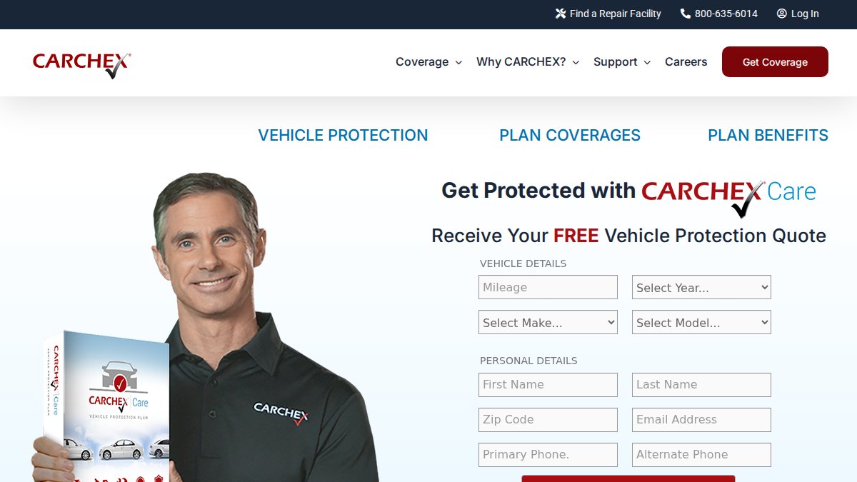 Screenshot of carchex.com interface