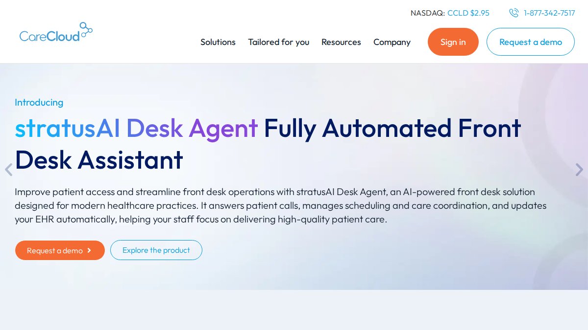 Screenshot of carecloud.com interface