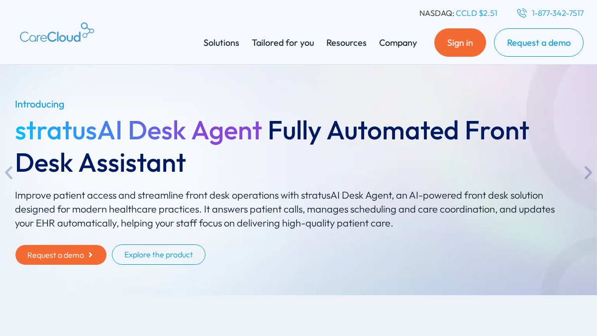 Screenshot of carecloud.com interface