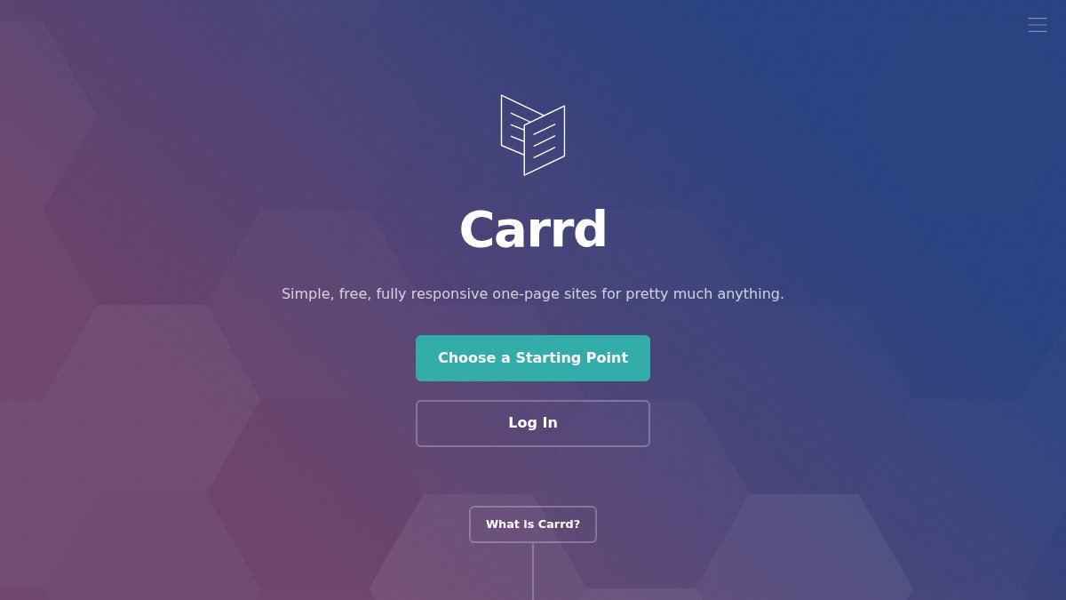 Screenshot of carrd.co interface