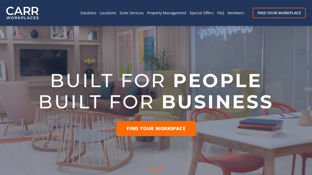 Screenshot of carrworkplaces.com interface