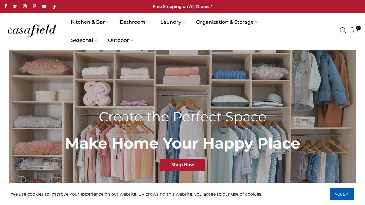 Screenshot of casafield.com interface