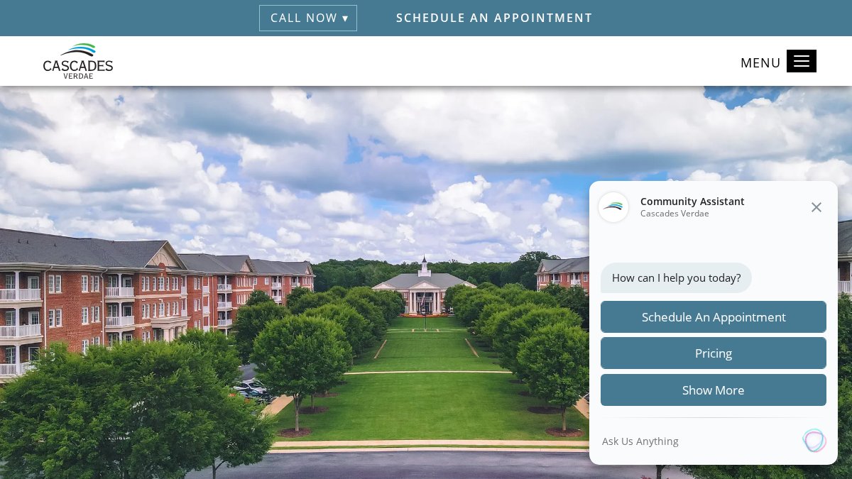 Screenshot of cascades-verdae.com interface