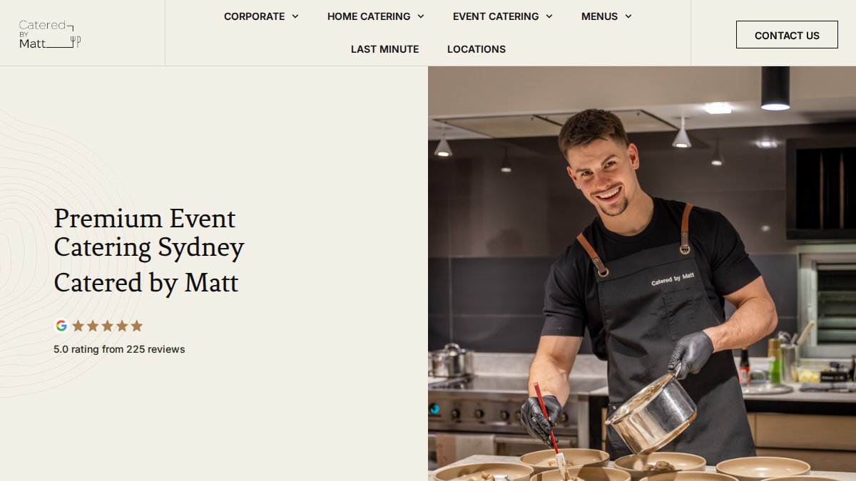 Screenshot of cateredbymatt.com interface