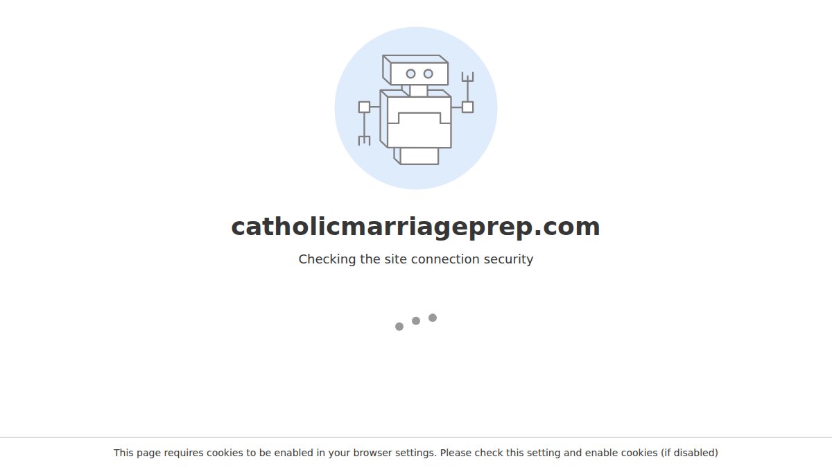 Screenshot of catholicmarriageprep.com interface