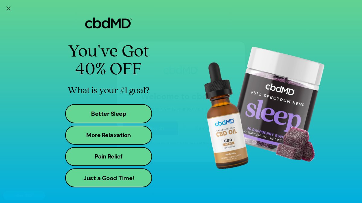 Screenshot of cbdmd.com interface