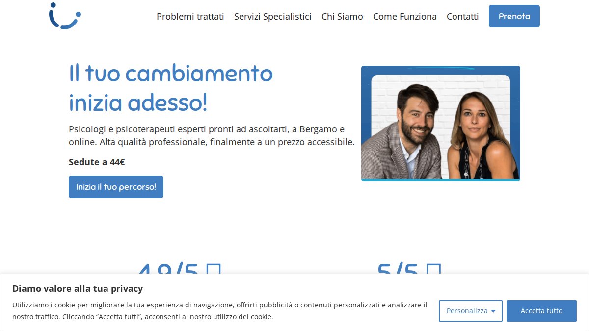 Screenshot of centrochange.it interface