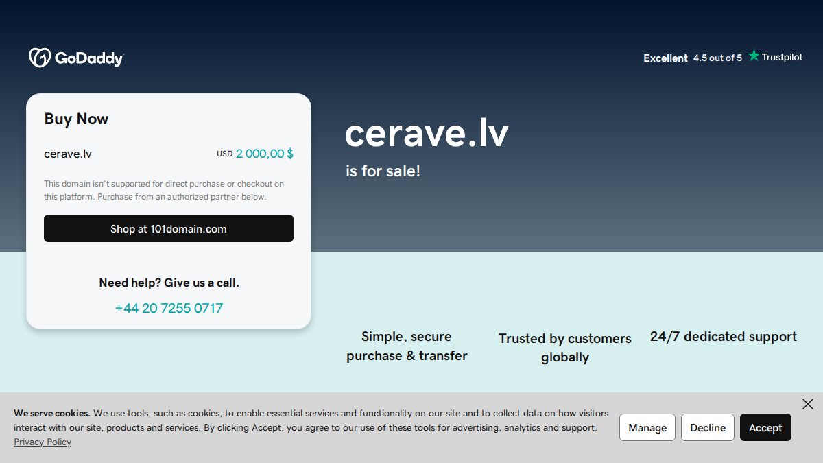 Screenshot of cerave.lv interface