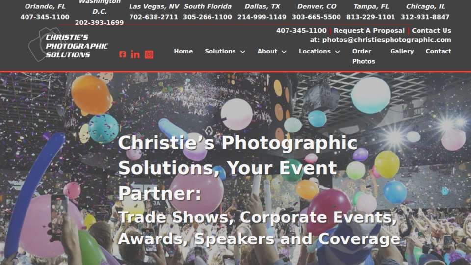 Screenshot of christiesphotographic.com interface
