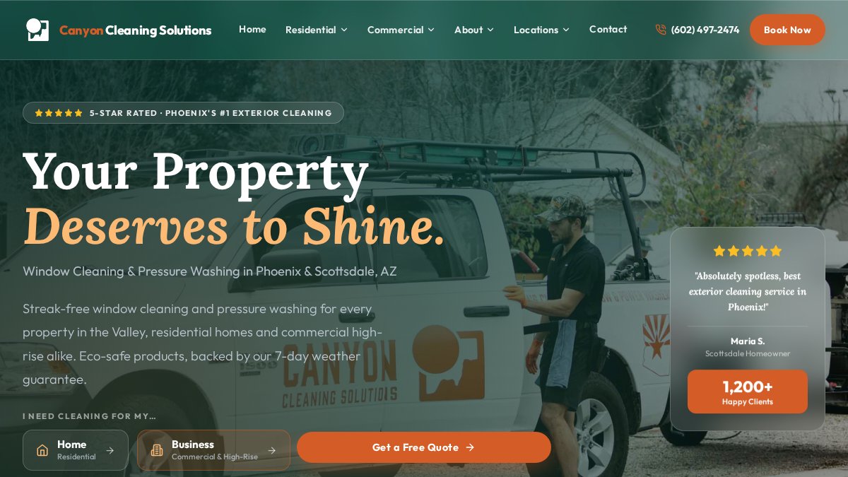 Screenshot of cleancanyon.com interface