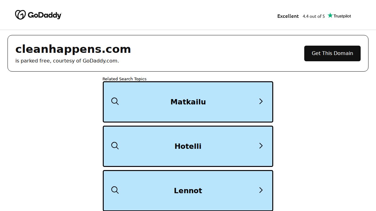 Screenshot of cleanhappens.com interface