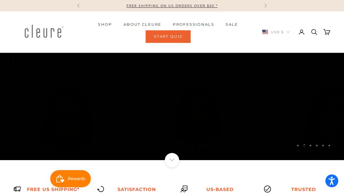 Screenshot of cleure.com interface