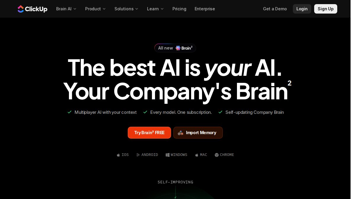 Screenshot of clickup.com interface