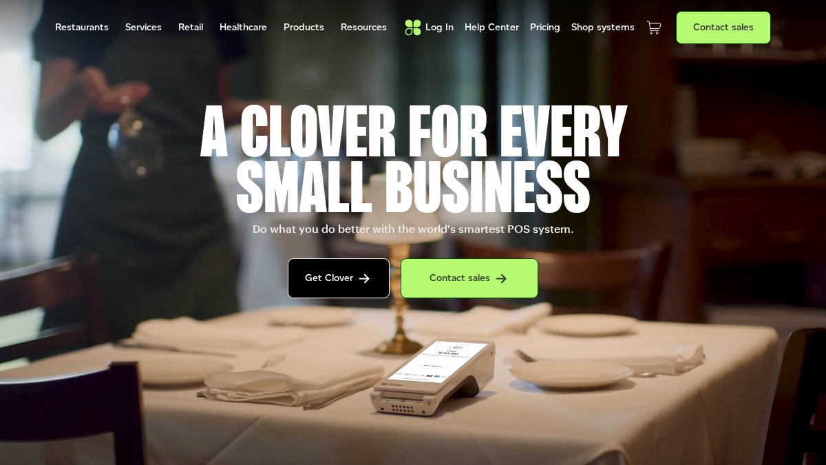Screenshot of clover.com interface