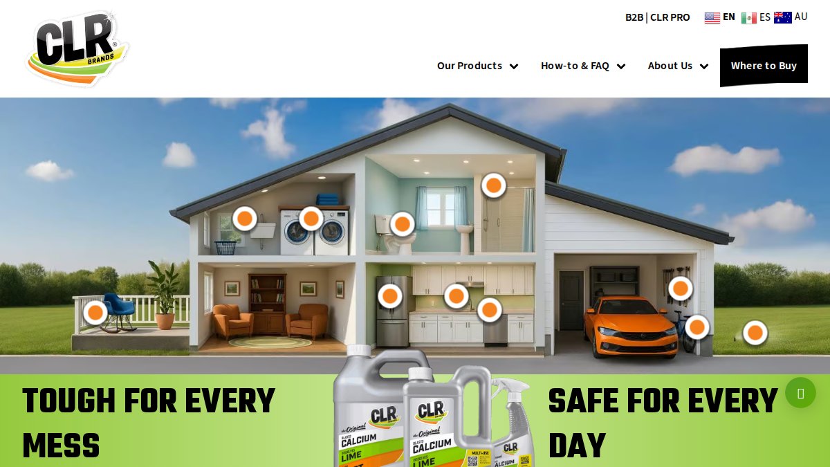 Screenshot of clrbrands.com interface