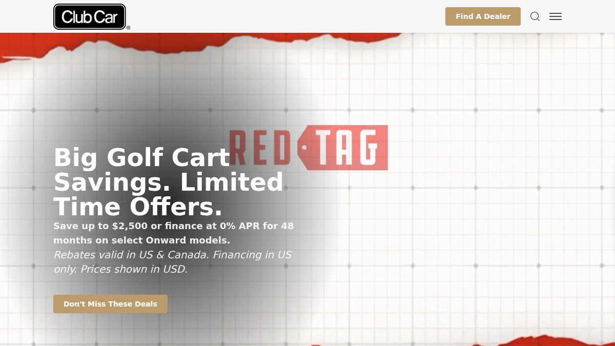Screenshot of En Us page on clubcar.com
