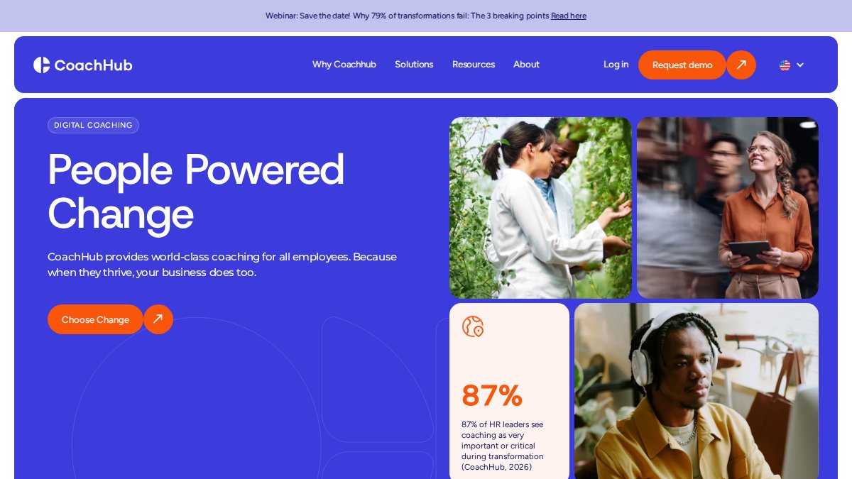 Screenshot of coachhub.com interface