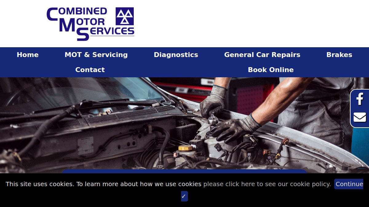 Screenshot of combinedmotorservices.com interface