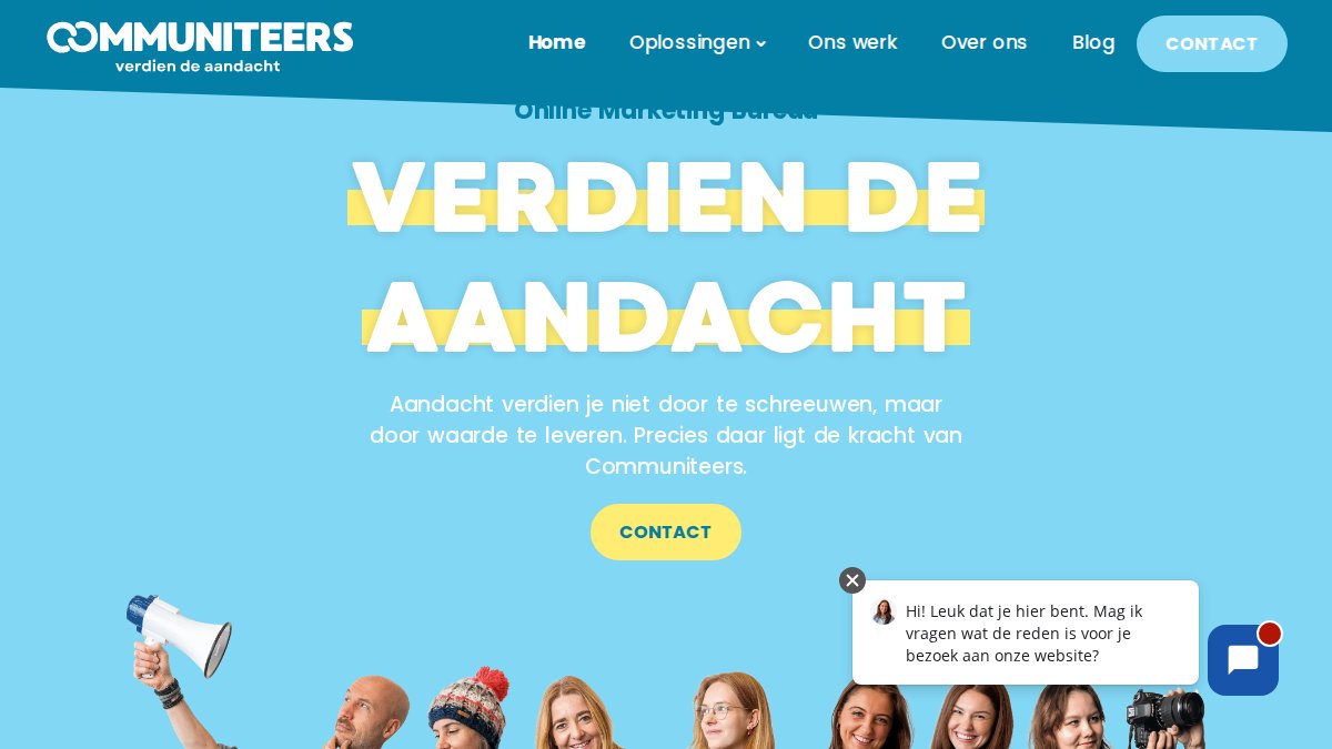 Screenshot of communiteers.nl interface