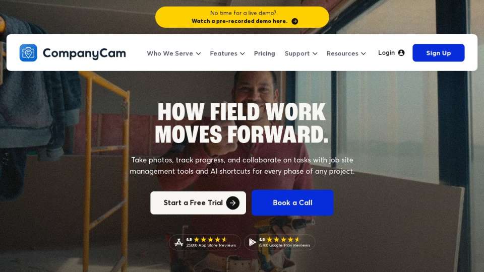 Screenshot of companycam.com interface