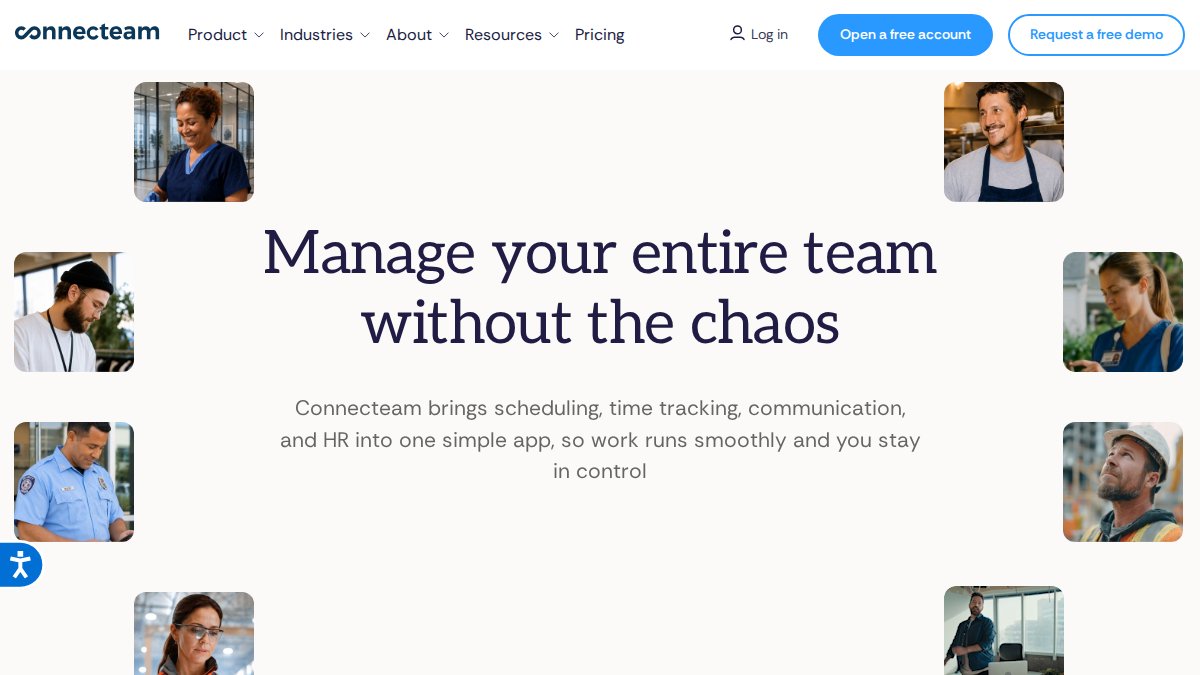Screenshot of connecteam.com interface
