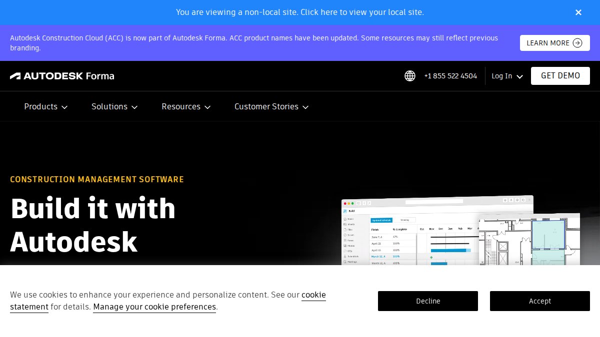 Screenshot of construction.autodesk.com interface