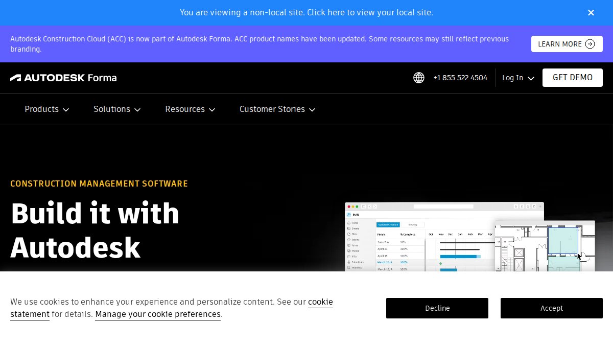 Screenshot of construction.autodesk.com interface