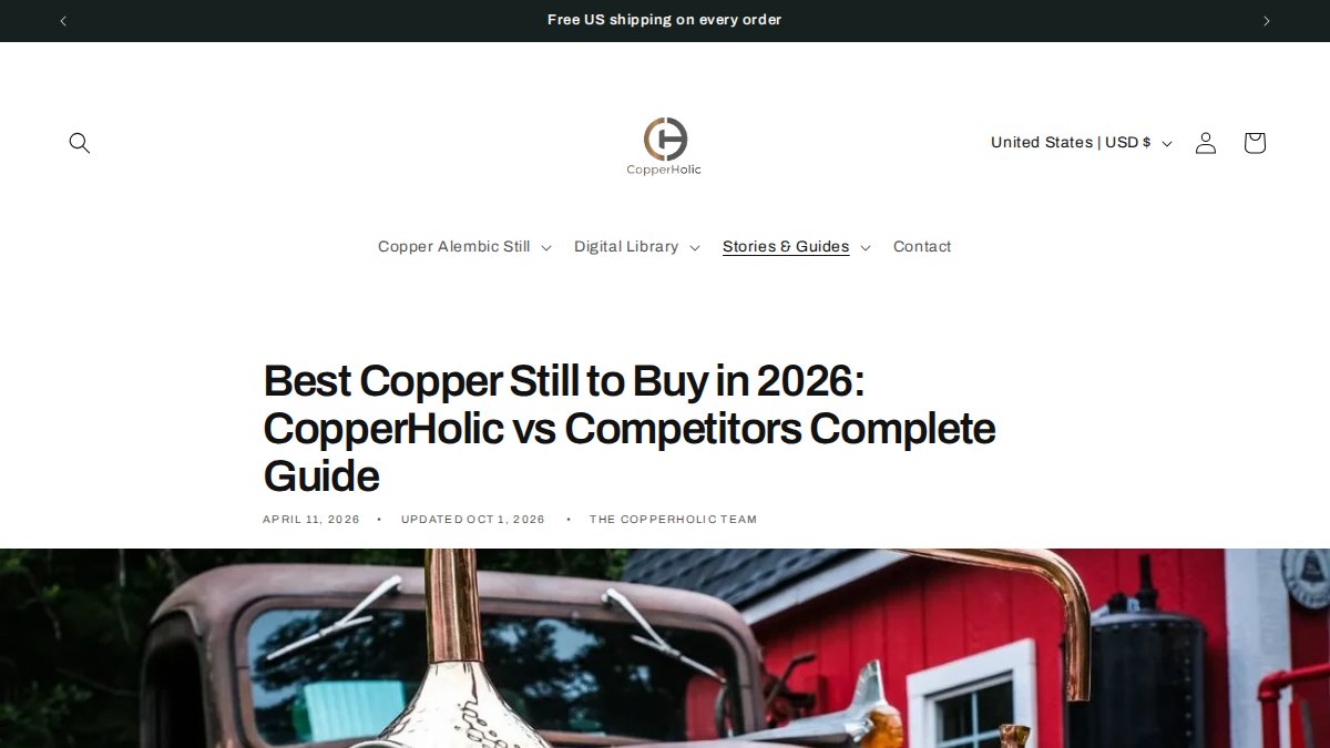 Screenshot of Best Copper Still To Buy In 2025 Copperholic Vs Competitors Complete Guide page on copperholic.com