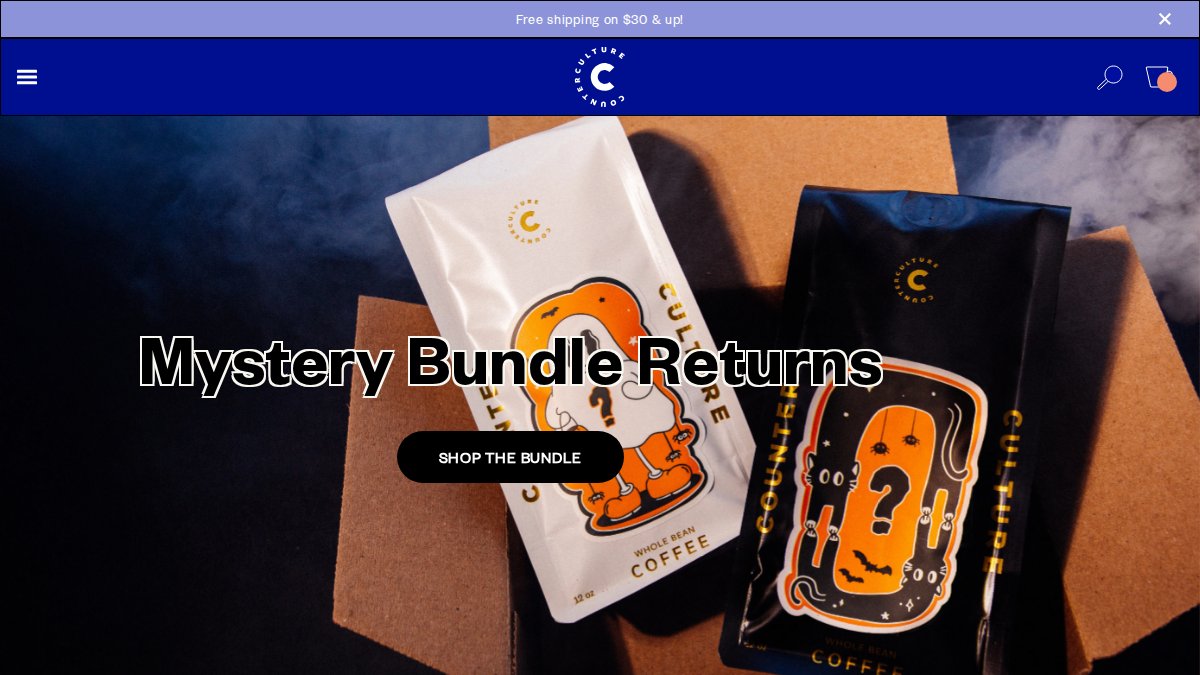 Screenshot of counterculturecoffee.com interface