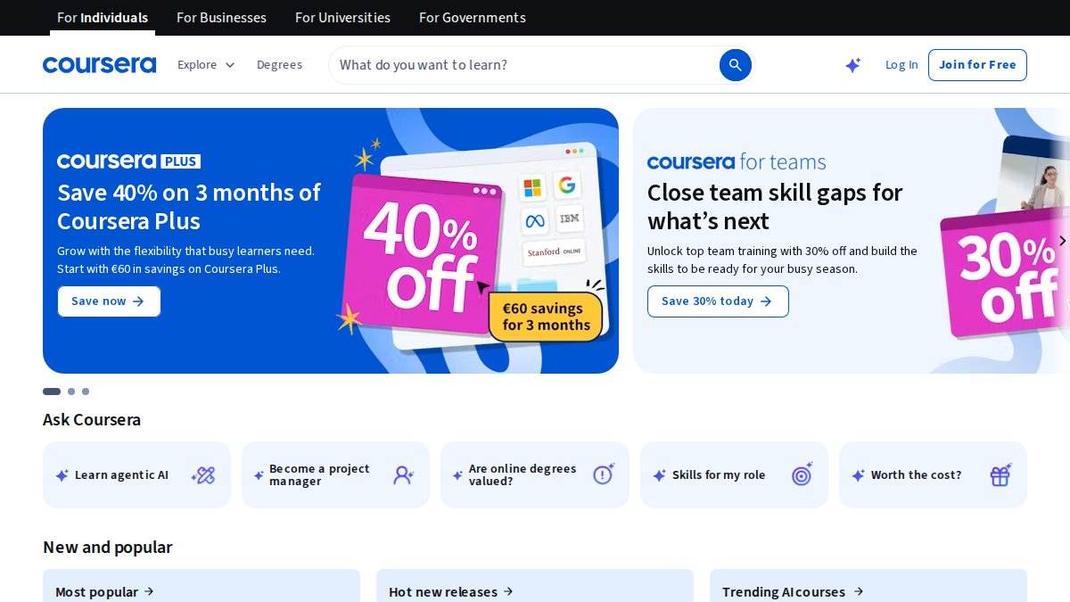 Screenshot of coursera.org interface