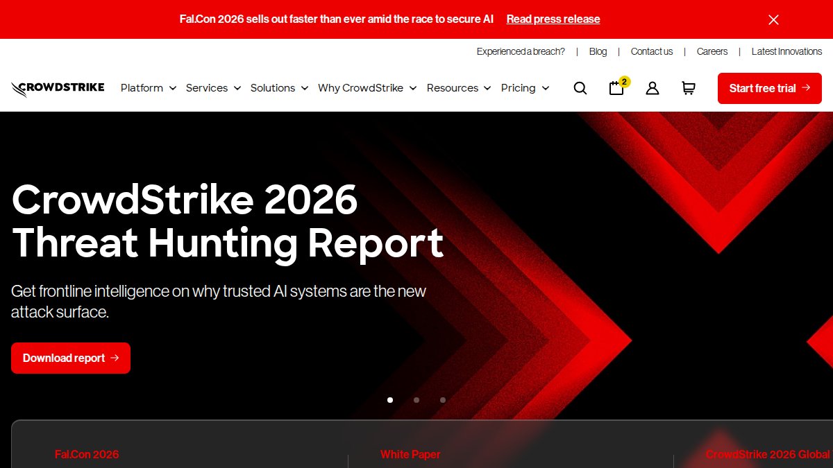 Screenshot of crowdstrike.com interface