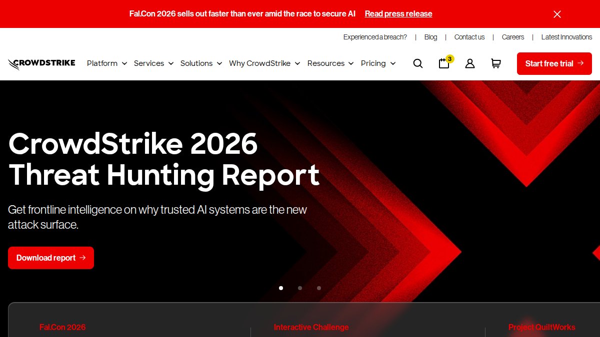 Screenshot of crowdstrike.com interface