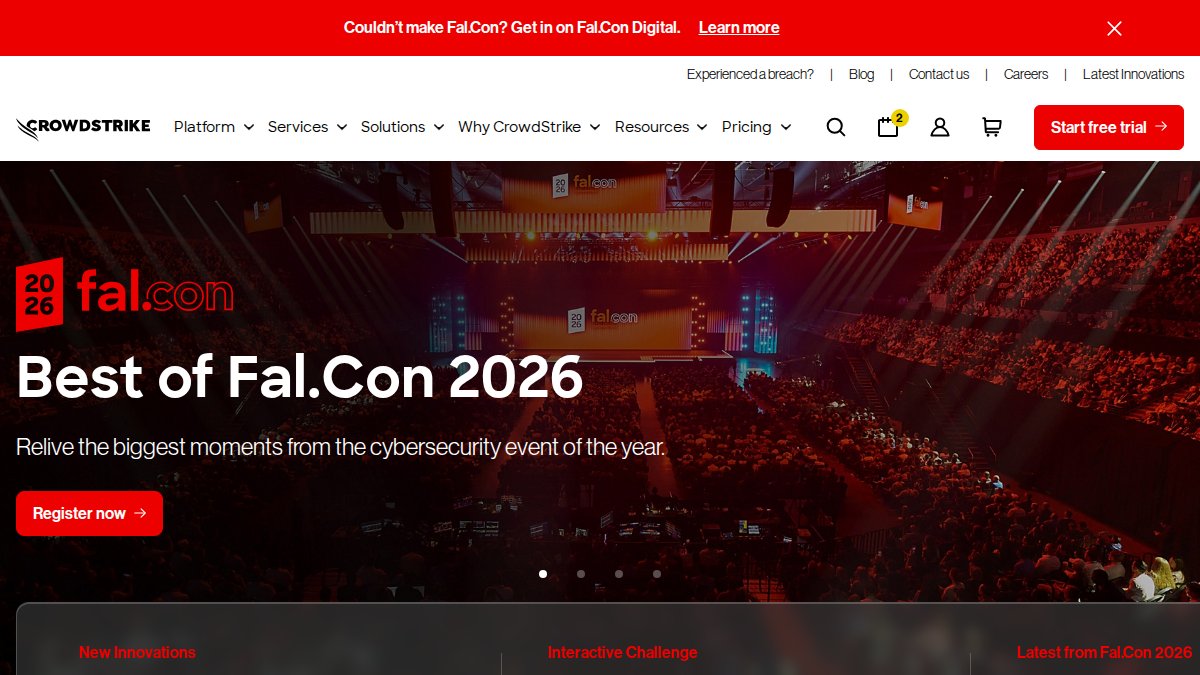 Screenshot of crowdstrike.com interface