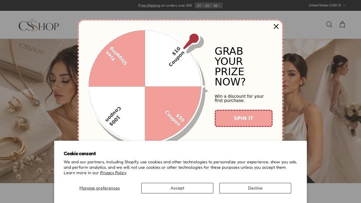 Screenshot of csshop.shop interface