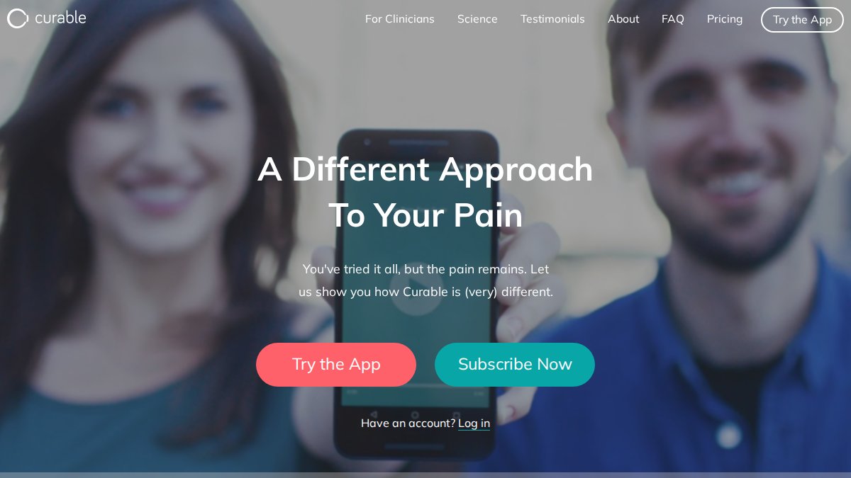Screenshot of curablehealth.com interface