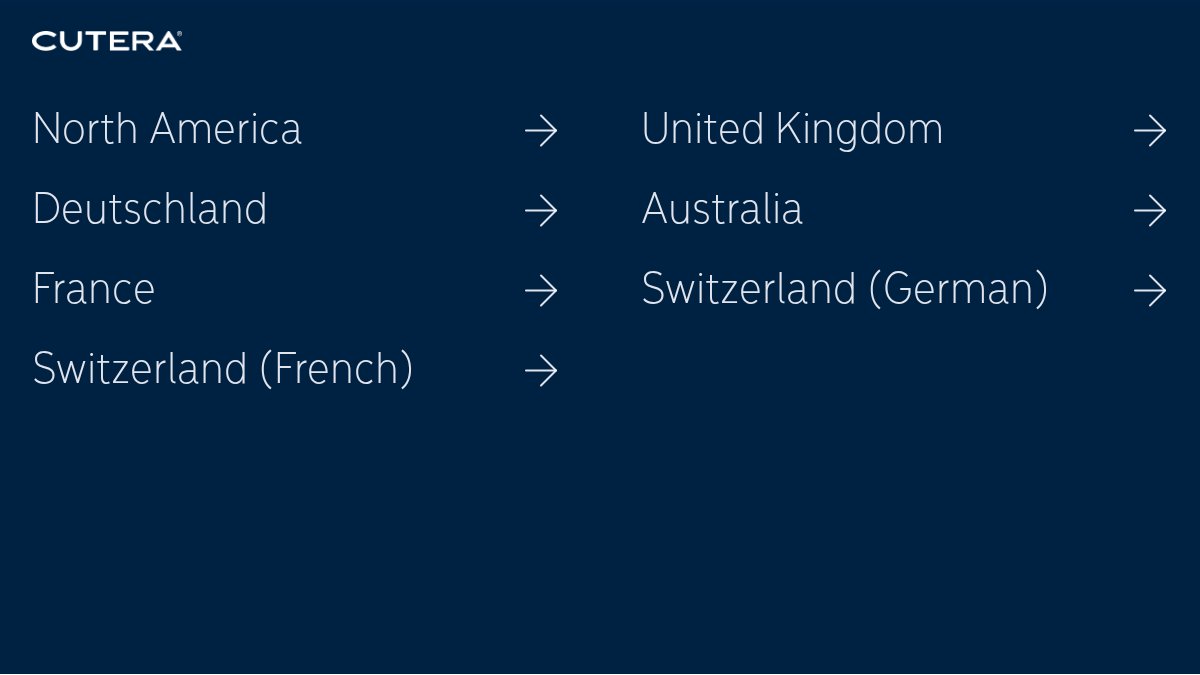 Screenshot of cutera.com interface