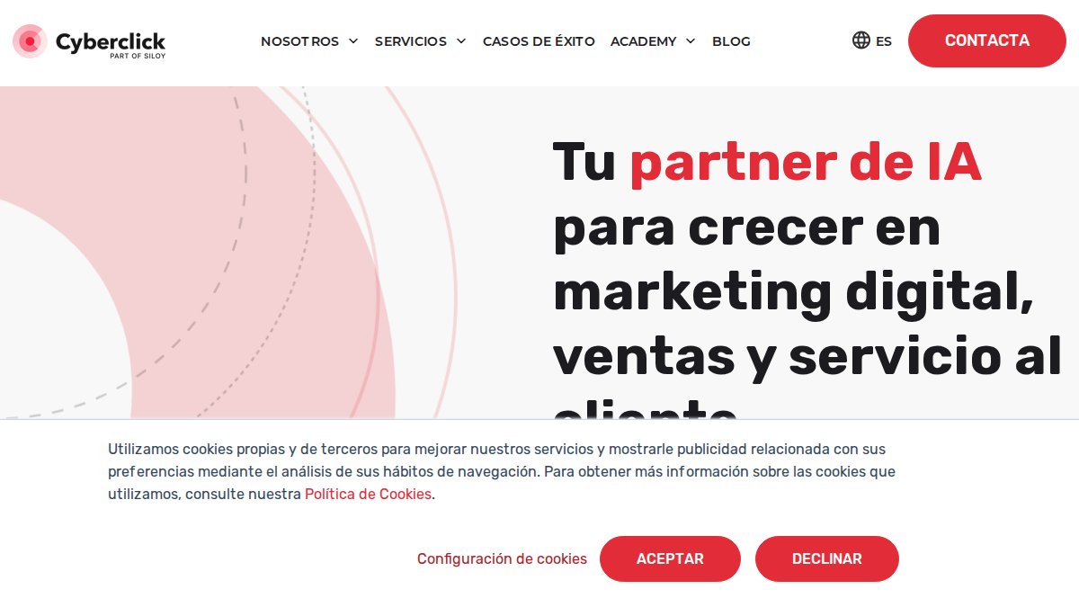 Screenshot of cyberclick.es interface