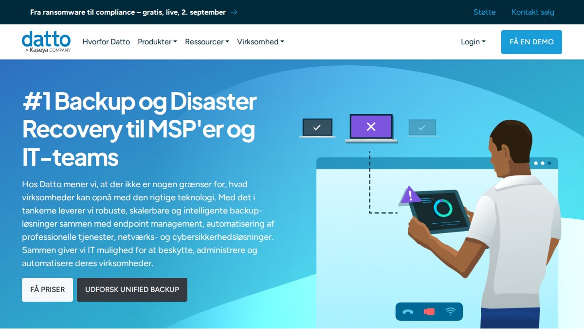 Screenshot of datto.com interface