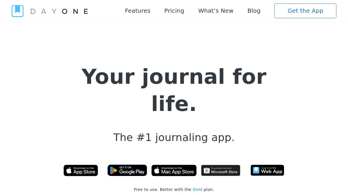 Screenshot of dayoneapp.com interface