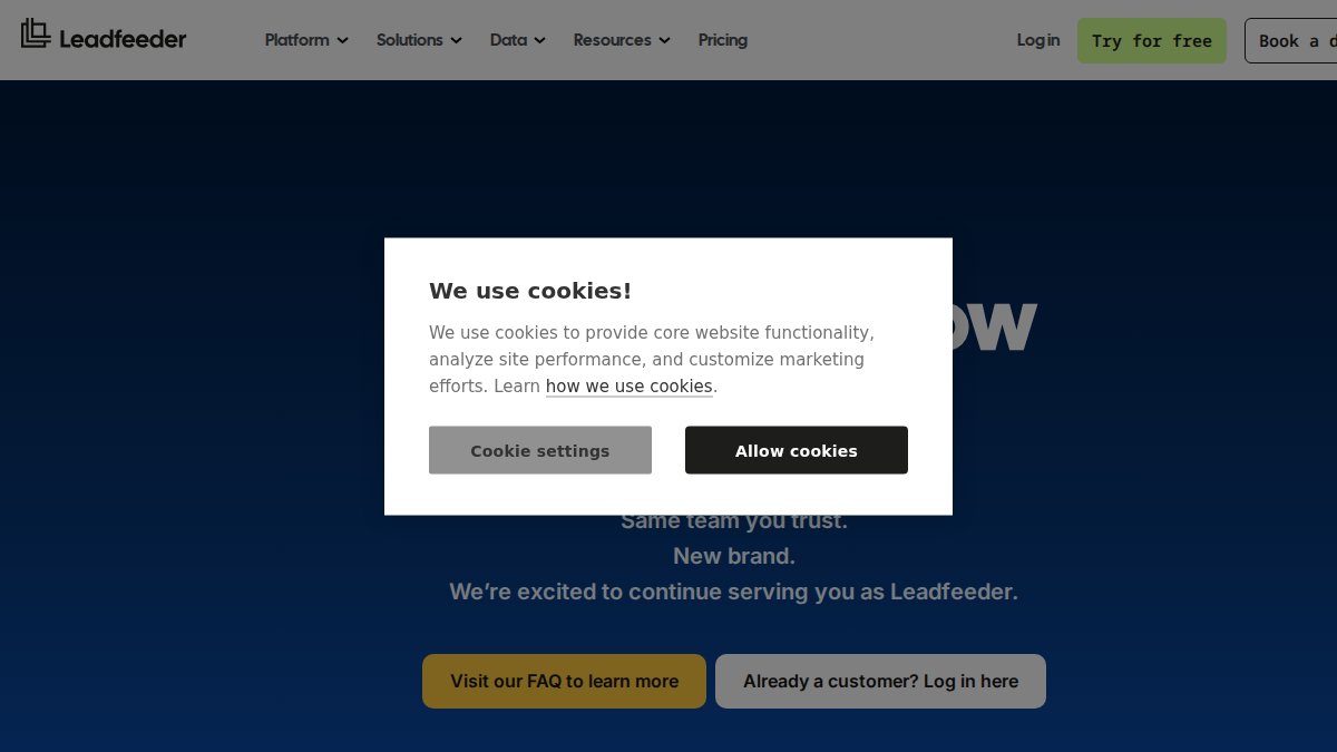 Screenshot of dealfront.com interface